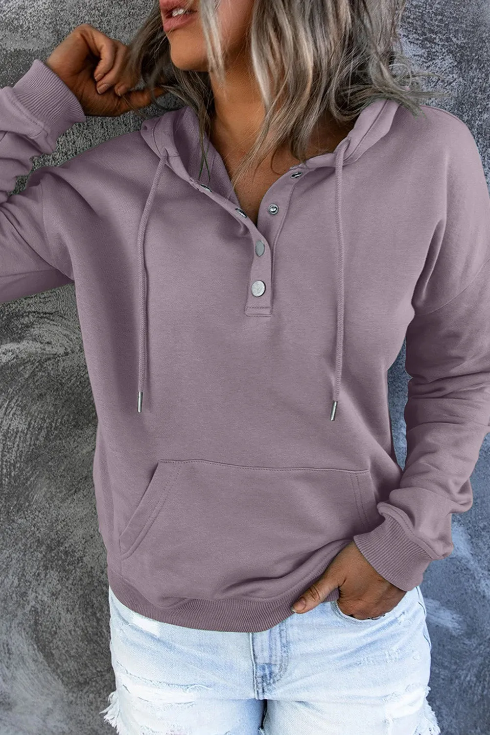 Robyn Dropped Shoulder Long Sleeve Hoodie with Pocket