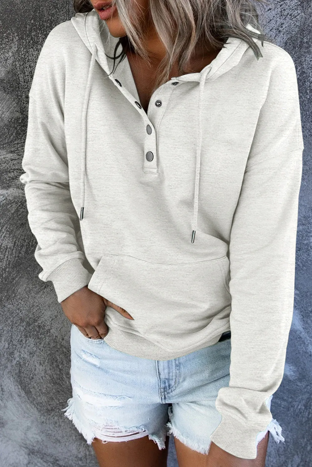 Robyn Dropped Shoulder Long Sleeve Hoodie with Pocket