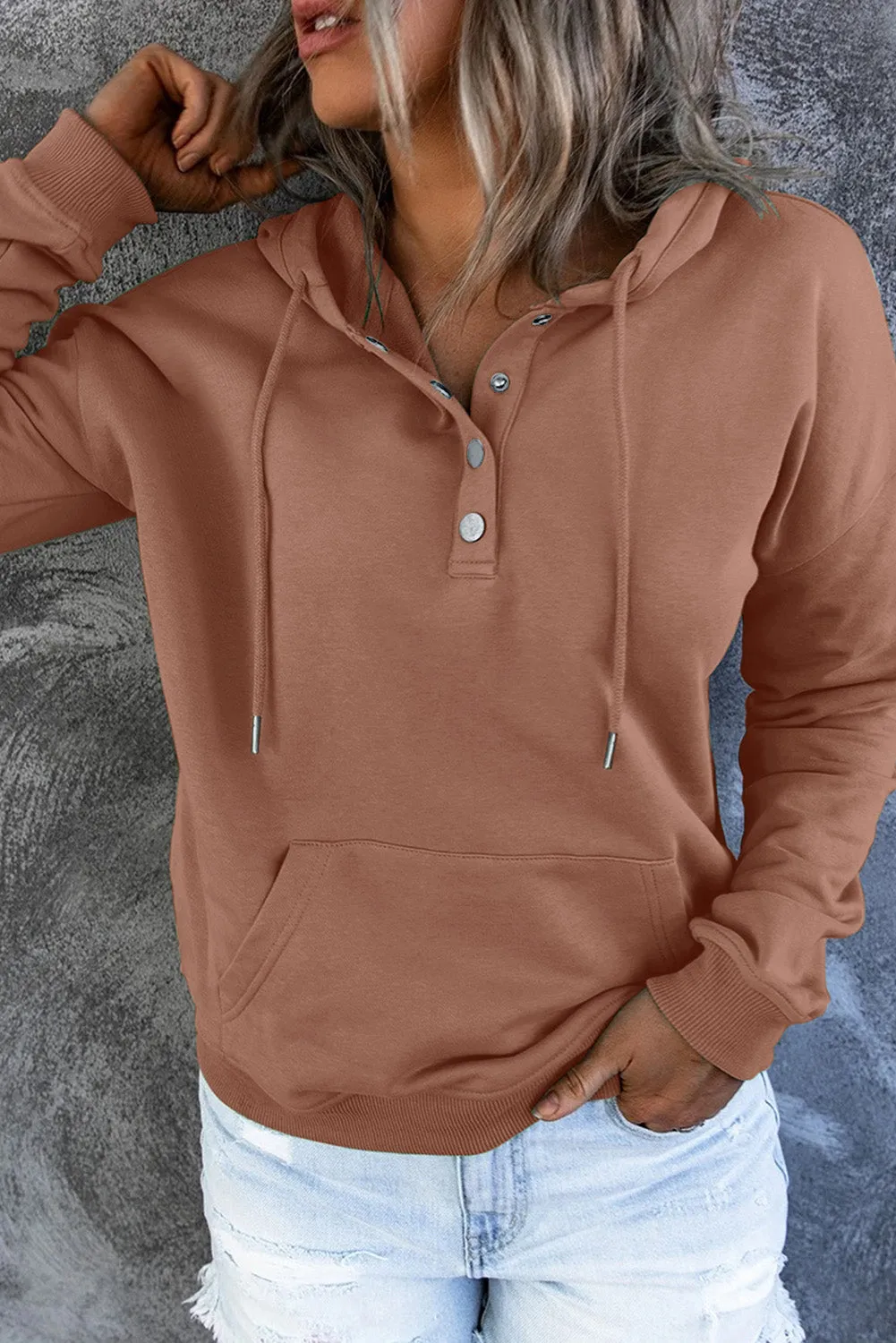 Robyn Dropped Shoulder Long Sleeve Hoodie with Pocket