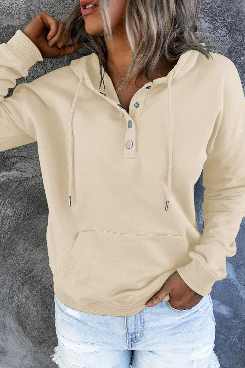 Robyn Dropped Shoulder Long Sleeve Hoodie with Pocket