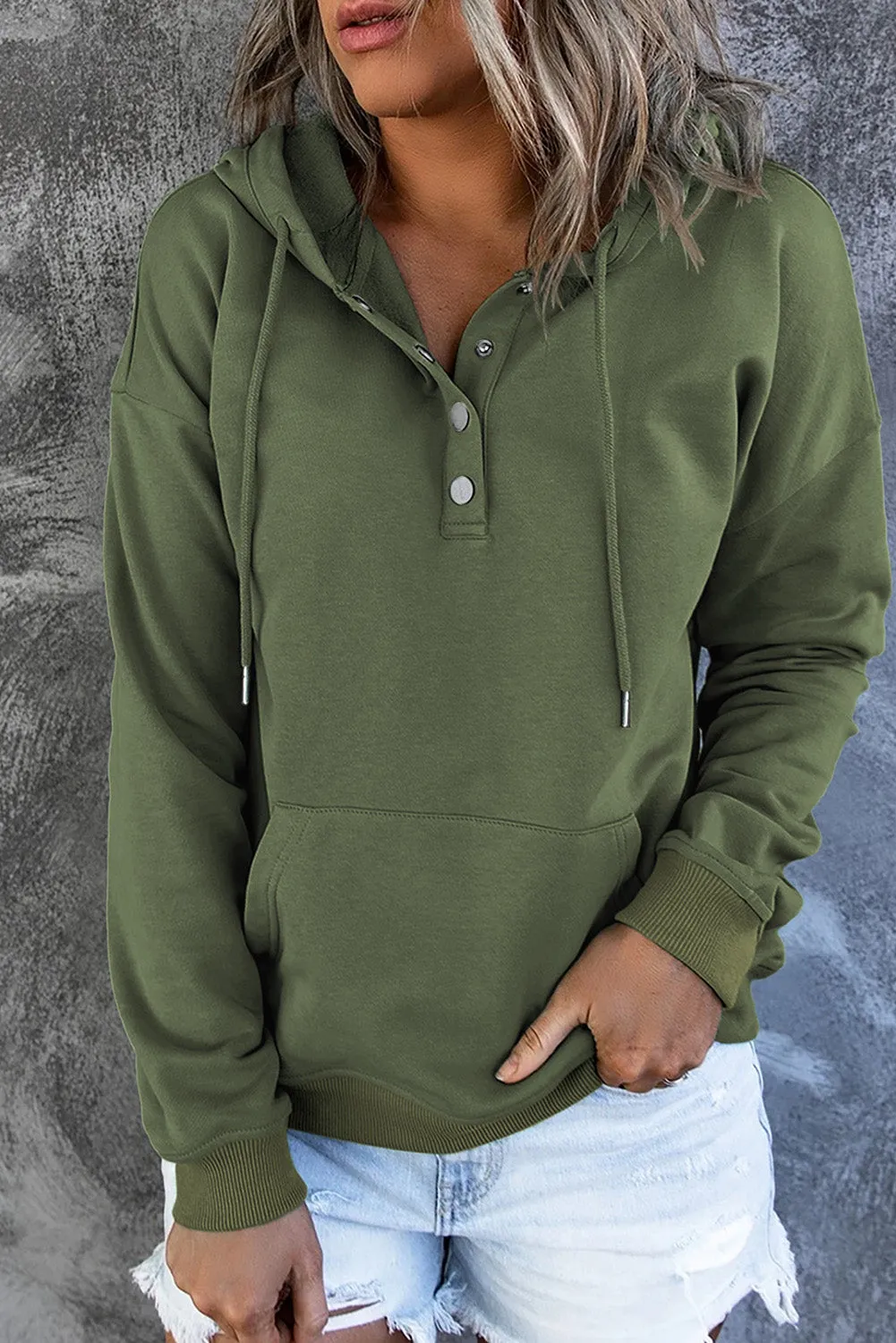Robyn Dropped Shoulder Long Sleeve Hoodie with Pocket