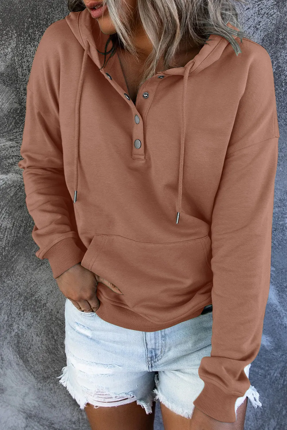 Robyn Dropped Shoulder Long Sleeve Hoodie with Pocket