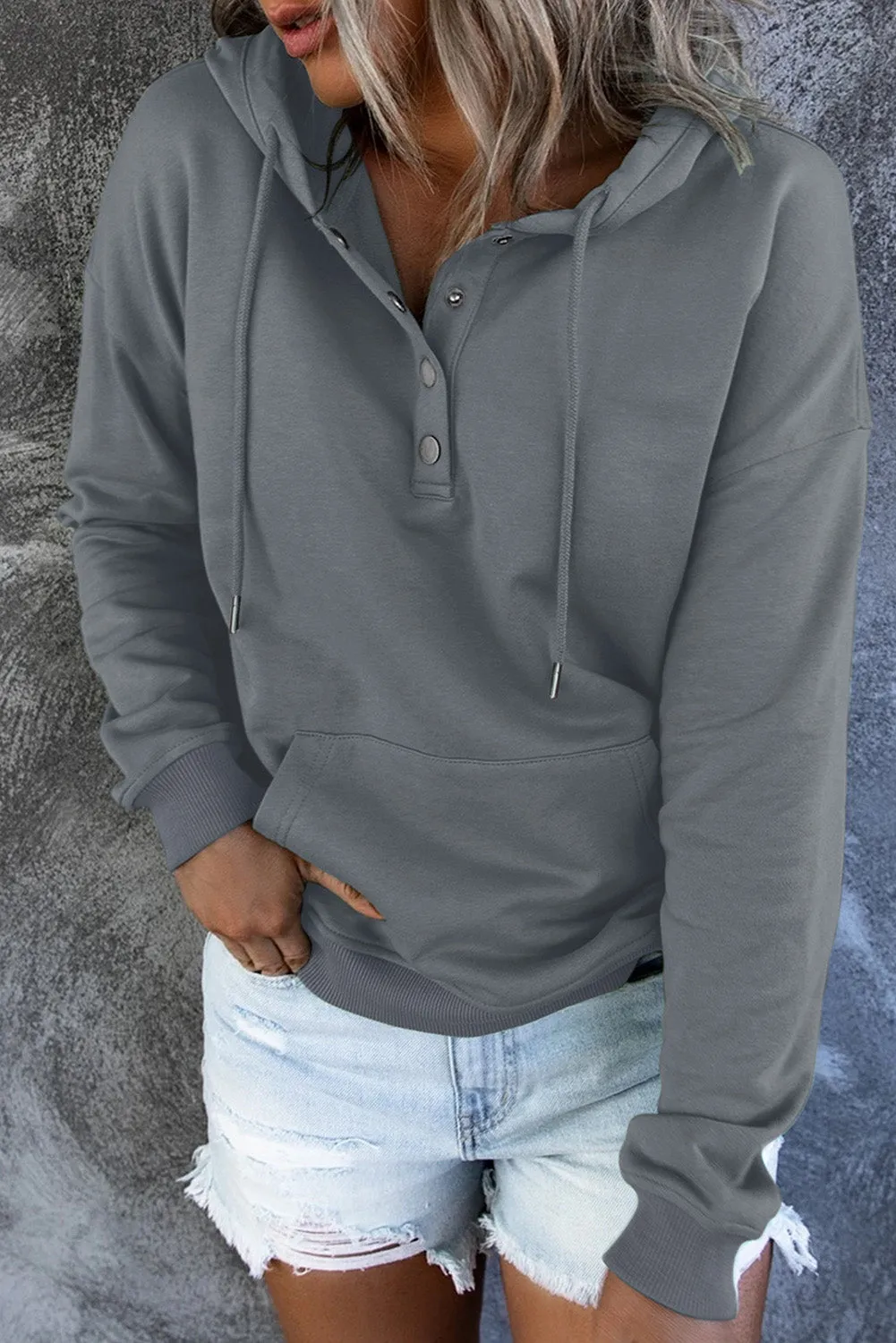 Robyn Dropped Shoulder Long Sleeve Hoodie with Pocket