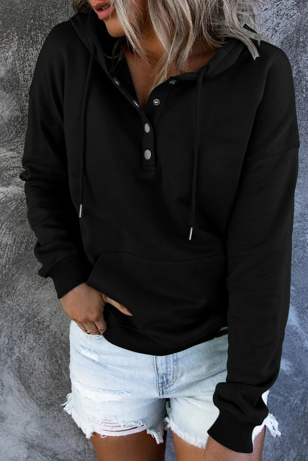 Robyn Dropped Shoulder Long Sleeve Hoodie with Pocket