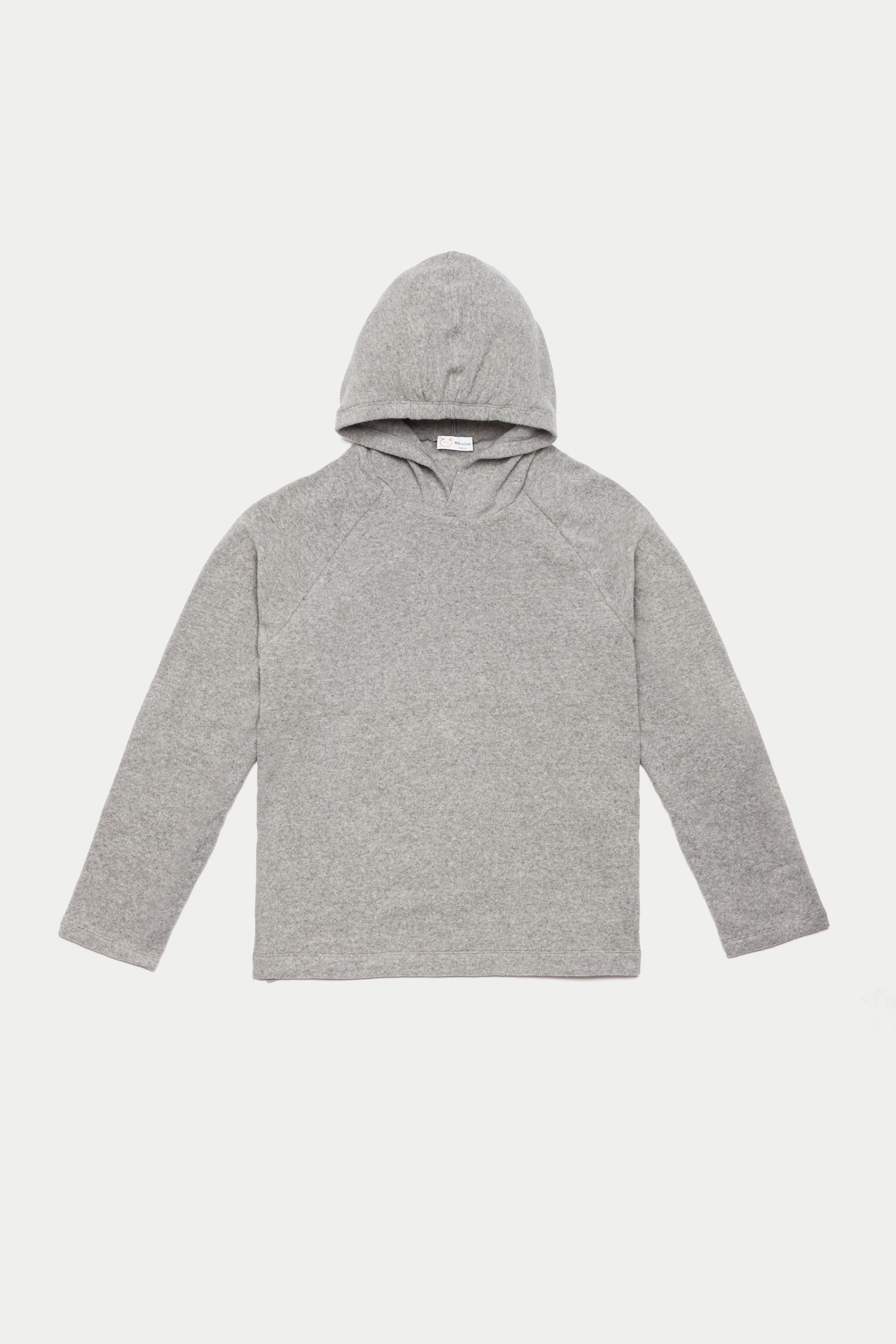 Rocco Brushed Cotton Hoodie Light Grey