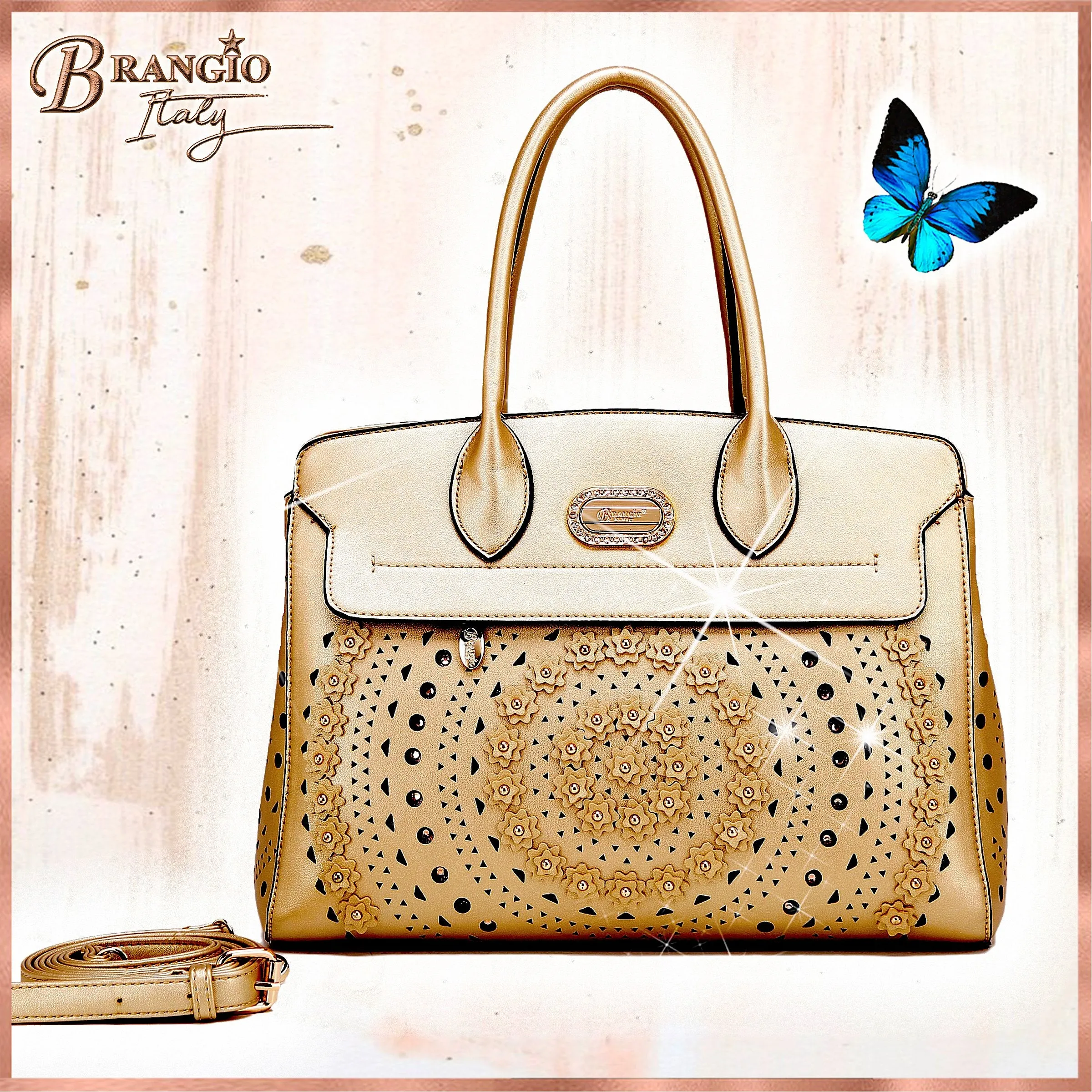 Rosè Celestial Star Vegan Leather Designer Handbag [JB9286]