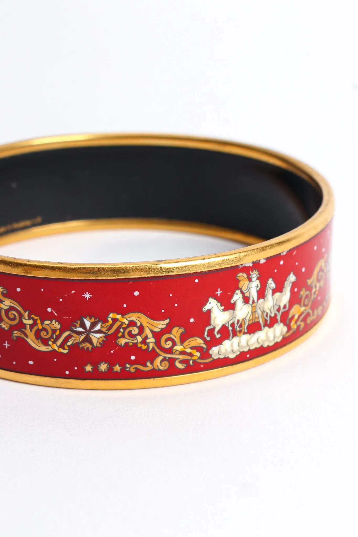 Royal Cherub Horses Wide Enamel Bracelet