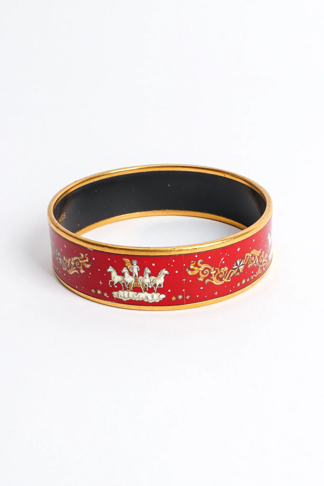 Royal Cherub Horses Wide Enamel Bracelet