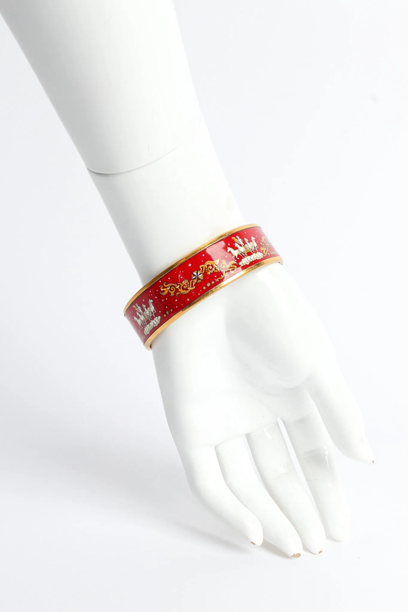 Royal Cherub Horses Wide Enamel Bracelet
