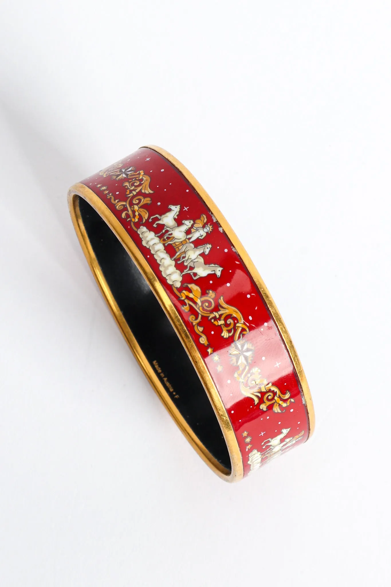 Royal Cherub Horses Wide Enamel Bracelet