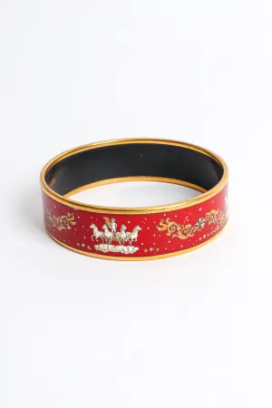 Royal Cherub Horses Wide Enamel Bracelet