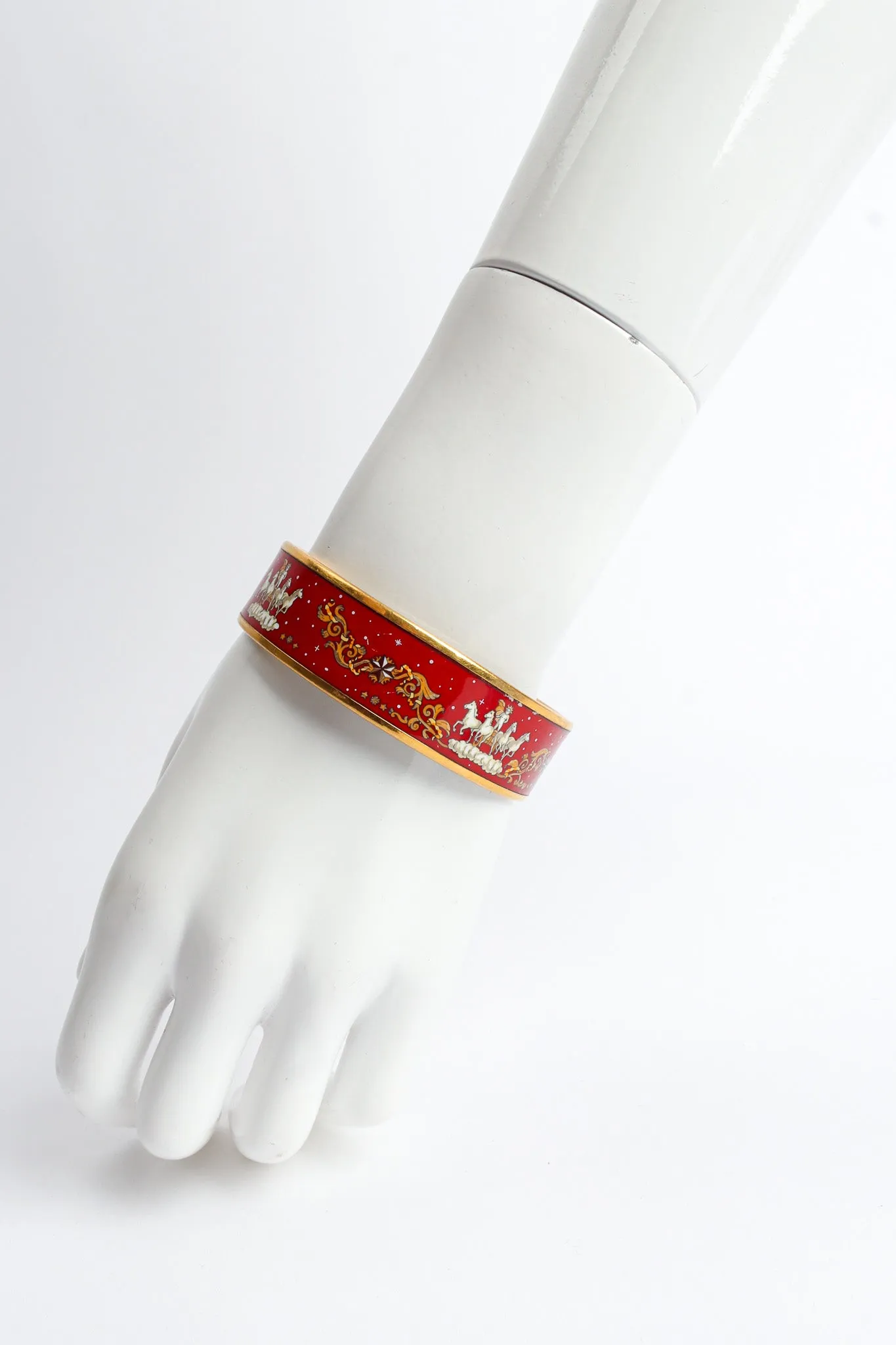 Royal Cherub Horses Wide Enamel Bracelet