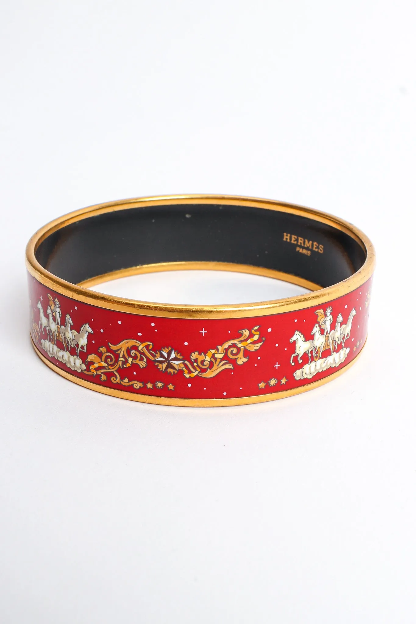 Royal Cherub Horses Wide Enamel Bracelet
