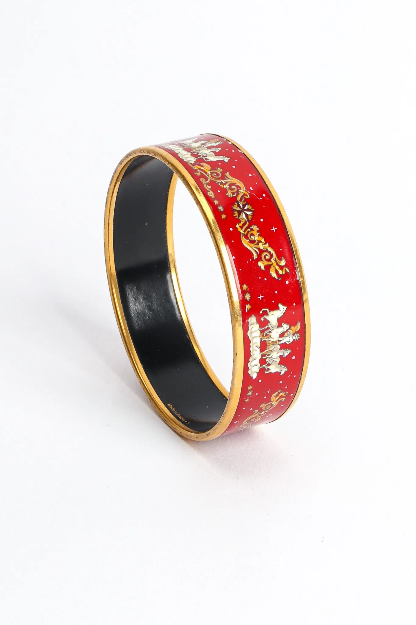 Royal Cherub Horses Wide Enamel Bracelet