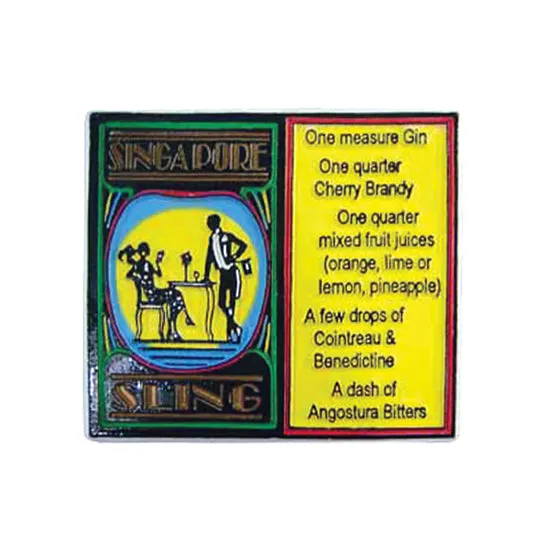 Rubberised Fridge Magnet - Singapore Sling II