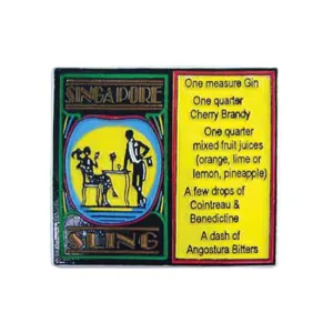 Rubberised Fridge Magnet - Singapore Sling II