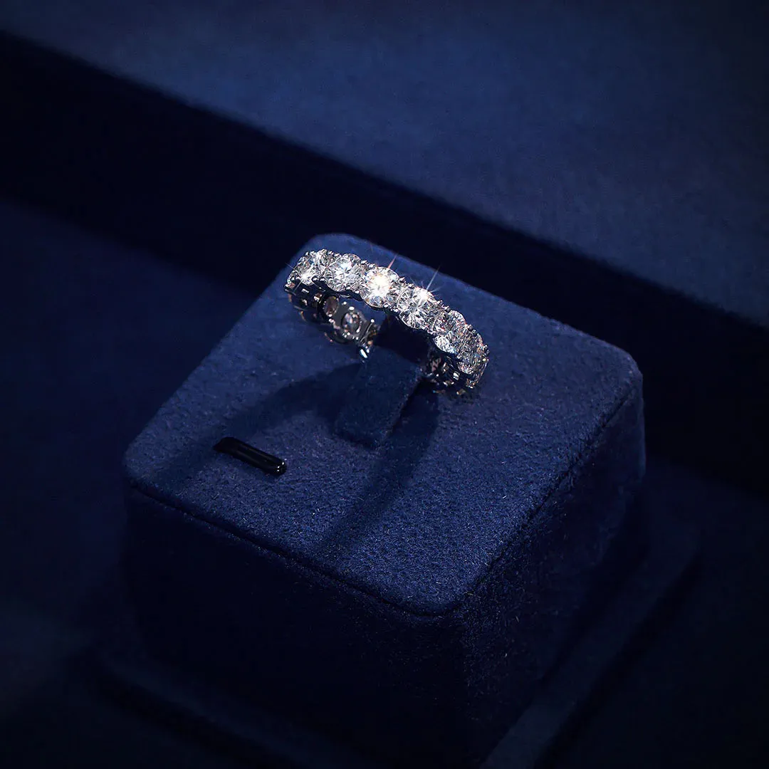 S925 Moissanite Diamond Eternity Ring - 5mm