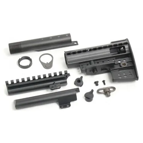 SAA M4 Clubfoot Stock & Aluminum Stock Pipe Full Set A - Black
