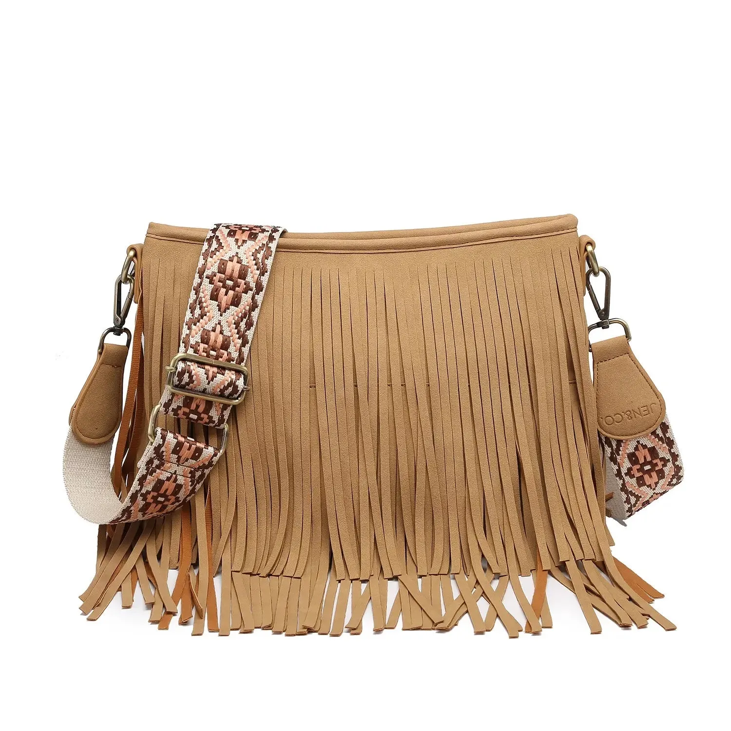 Saide Suede Fringe Crossbody w/ Guitar Strap