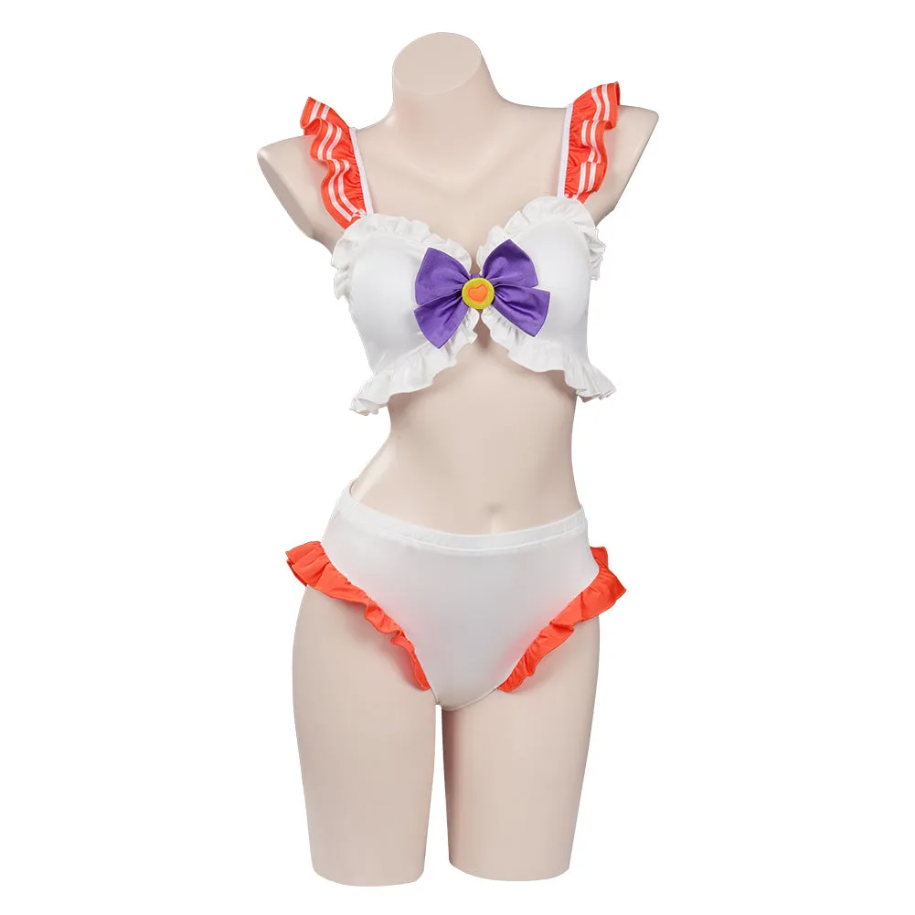 Sailor Moon Aino Minako Cosplay Swimwear Bikini Top Shorts Outfits Halloween Carnival Suit
