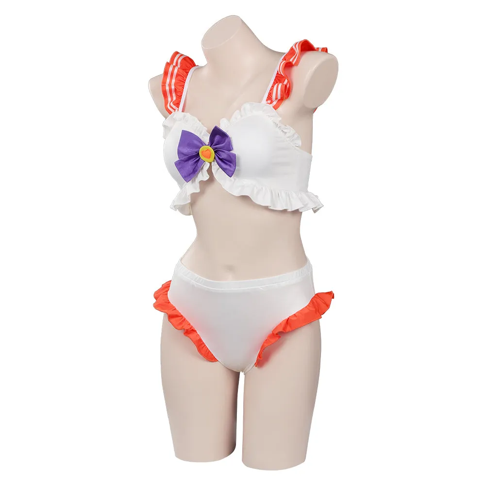 Sailor Moon Aino Minako Cosplay Swimwear Bikini Top Shorts Outfits Halloween Carnival Suit