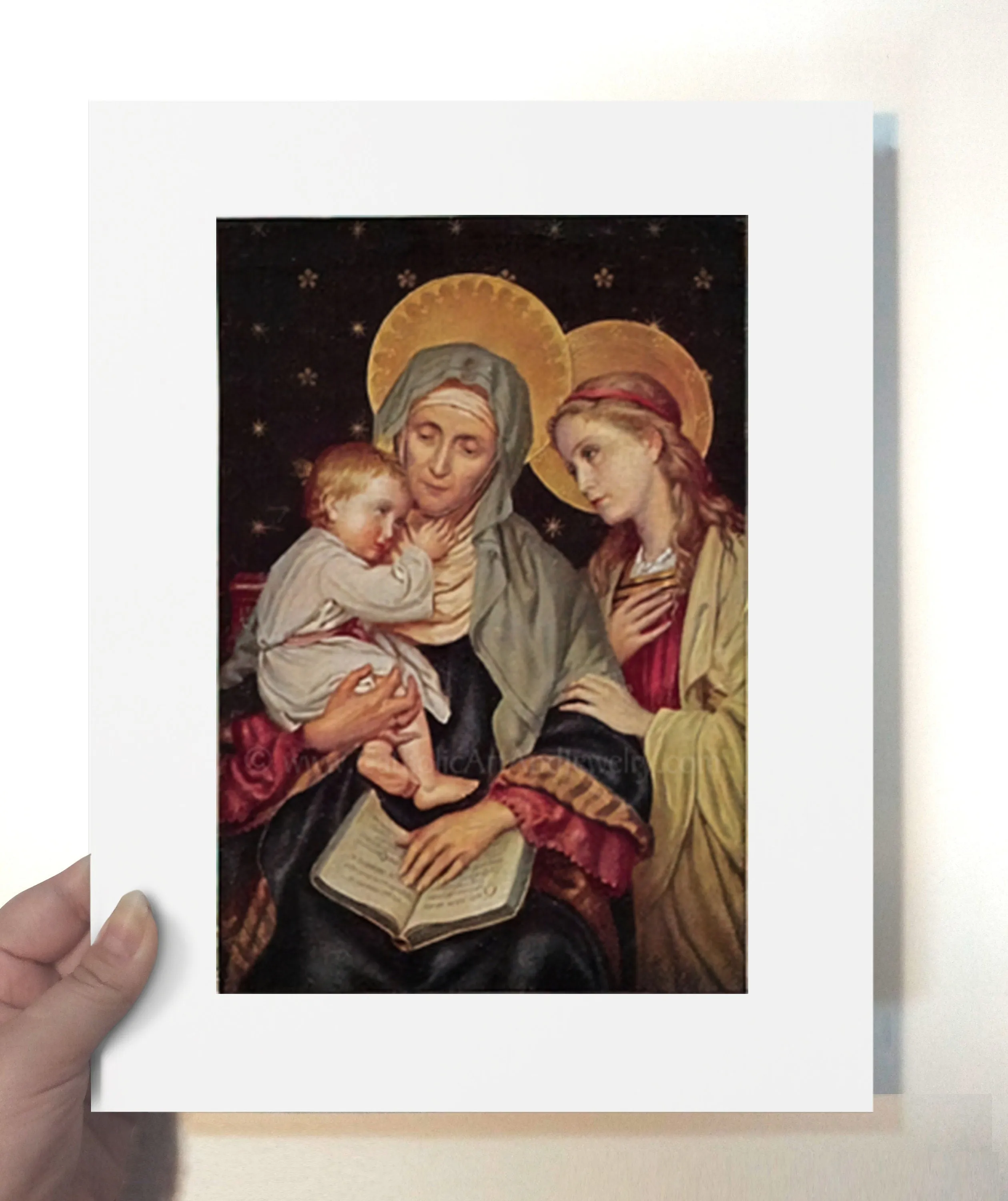 Saint Anne, Grandmother of the Church - Patron of Housewives, Mothers, and Grandmothers - Archival Print - Catholic Art
