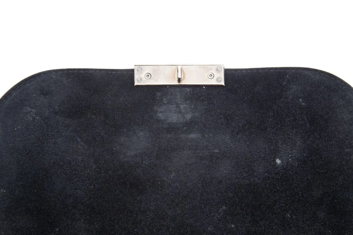 Saint Laurent Amalia  Black & Silver Studded Shiny Calfskin Handbag