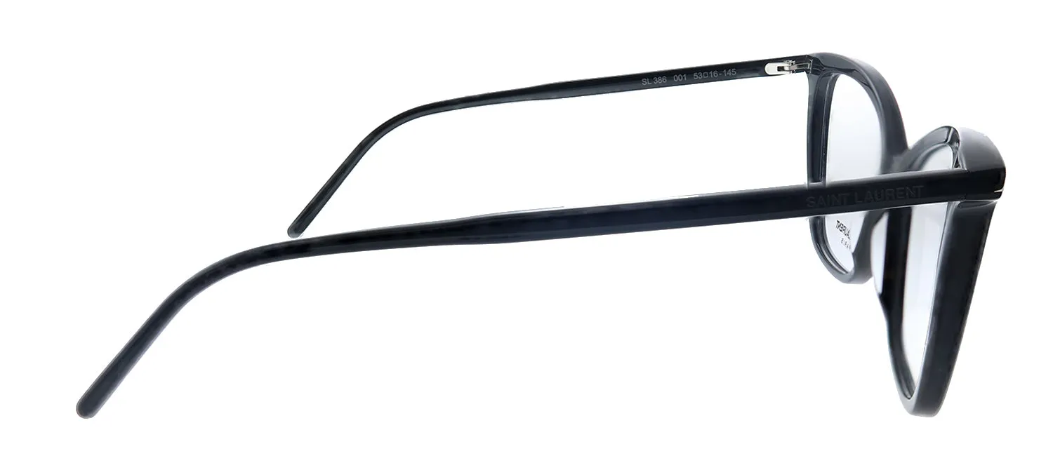 Saint Laurent SL 386 001 Cat-Eye Acetate Black Eyeglasses with Demo Lens