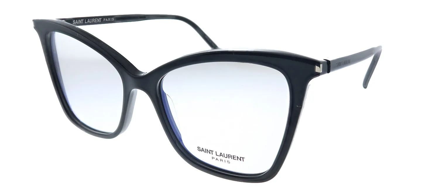 Saint Laurent SL 386 001 Cat-Eye Acetate Black Eyeglasses with Demo Lens