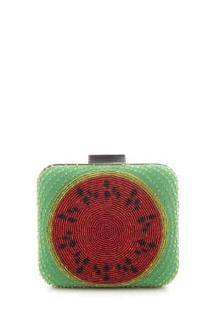 Sarah's Bag Green Beaded Watermelon Cross-Body