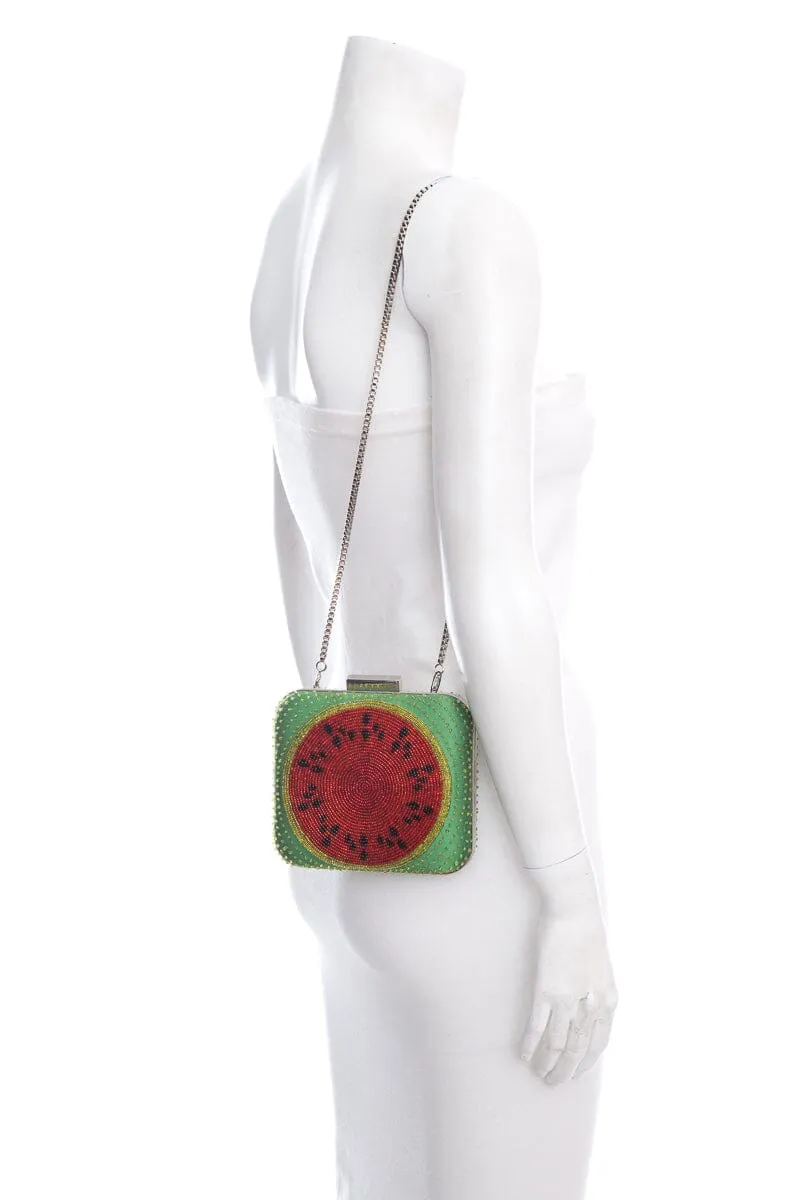 Sarah's Bag Green Beaded Watermelon Cross-Body