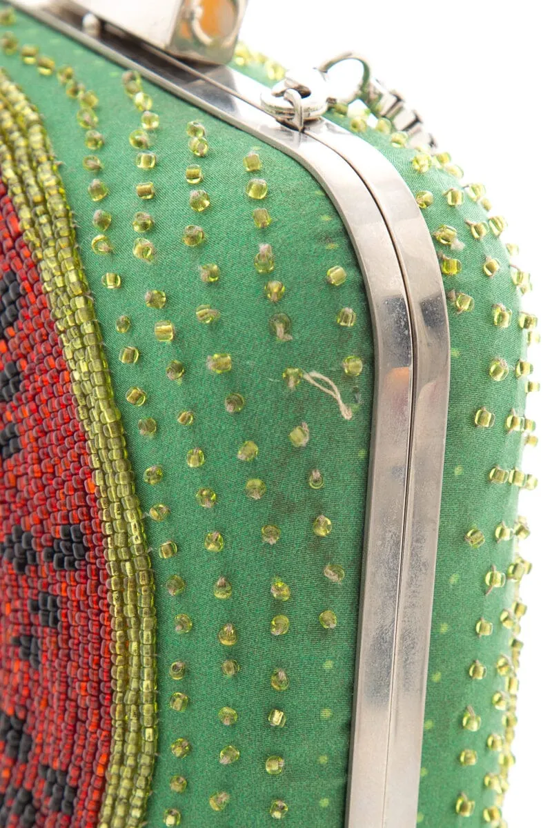 Sarah's Bag Green Beaded Watermelon Cross-Body