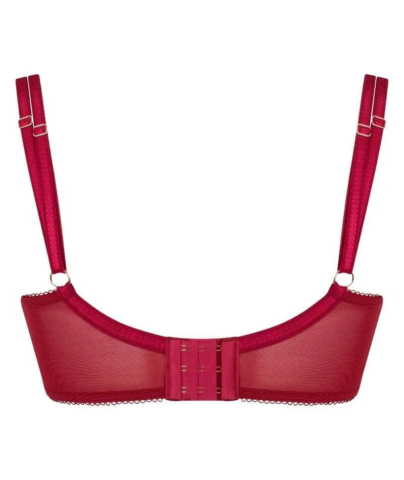 Scantilly Fallen Angel Balcony Bra - Garnet Red