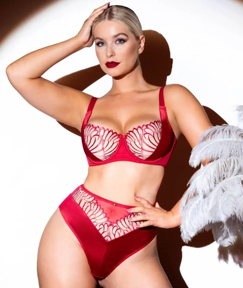 Scantilly Fallen Angel Balcony Bra - Garnet Red