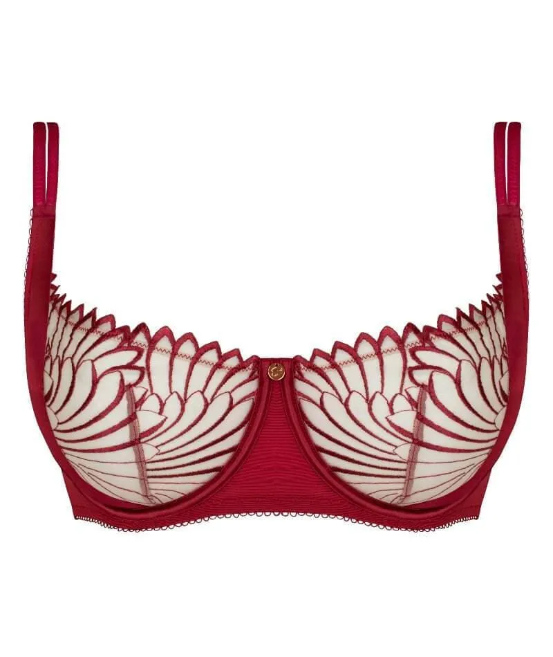 Scantilly Fallen Angel Balcony Bra - Garnet Red
