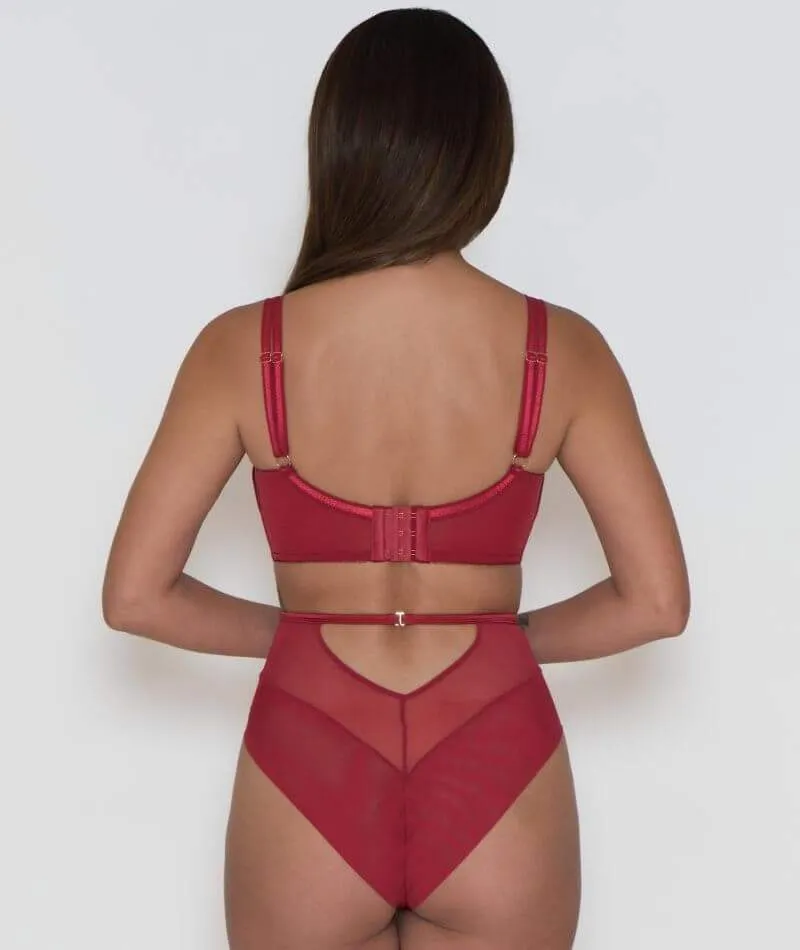 Scantilly Fallen Angel Balcony Bra - Garnet Red