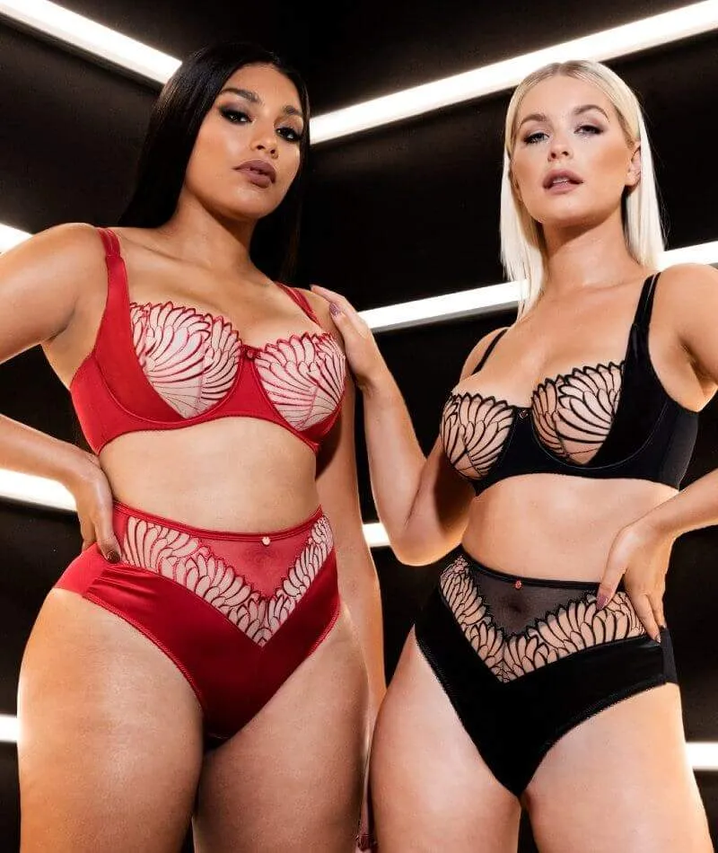 Scantilly Fallen Angel Balcony Bra - Garnet Red