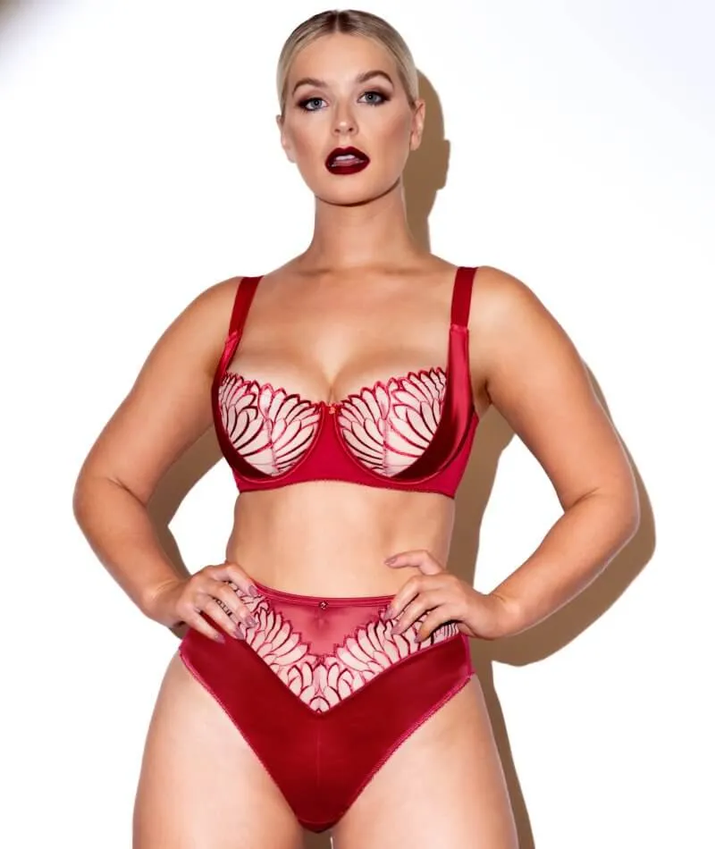 Scantilly Fallen Angel Balcony Bra - Garnet Red