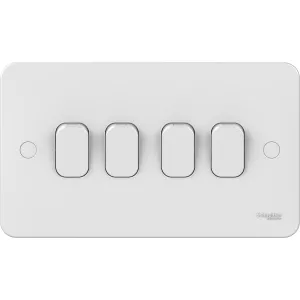 Schneider Electric GGBL1042 Lisse White Moulded 10AX 4G 2-Way Plate Switch