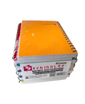Scribbles Spiral Memo Notebook 80lvs | 10pcs (Asstd Color)