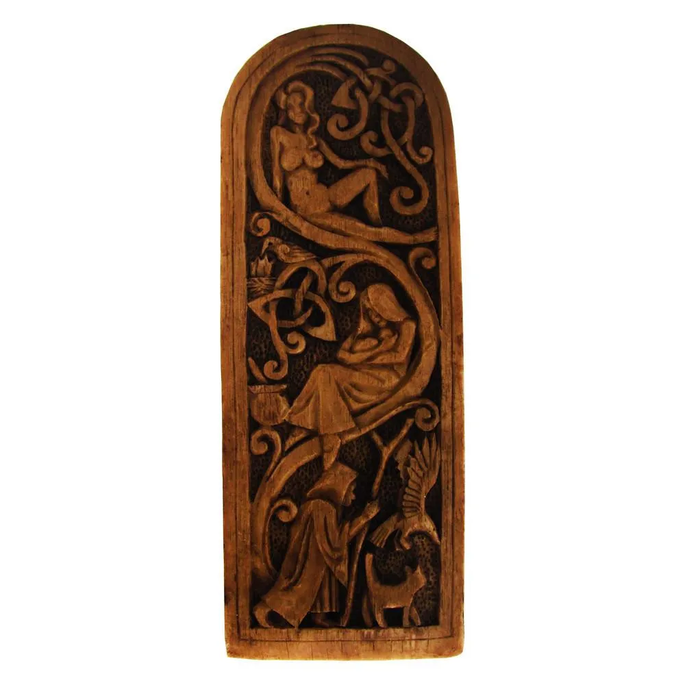Seated Moon Goddess Statue - Wood Finish