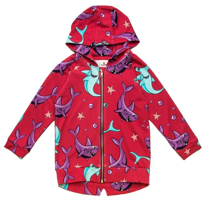 Sharks Hoodie - Red - 1 Left Size 8-10 years