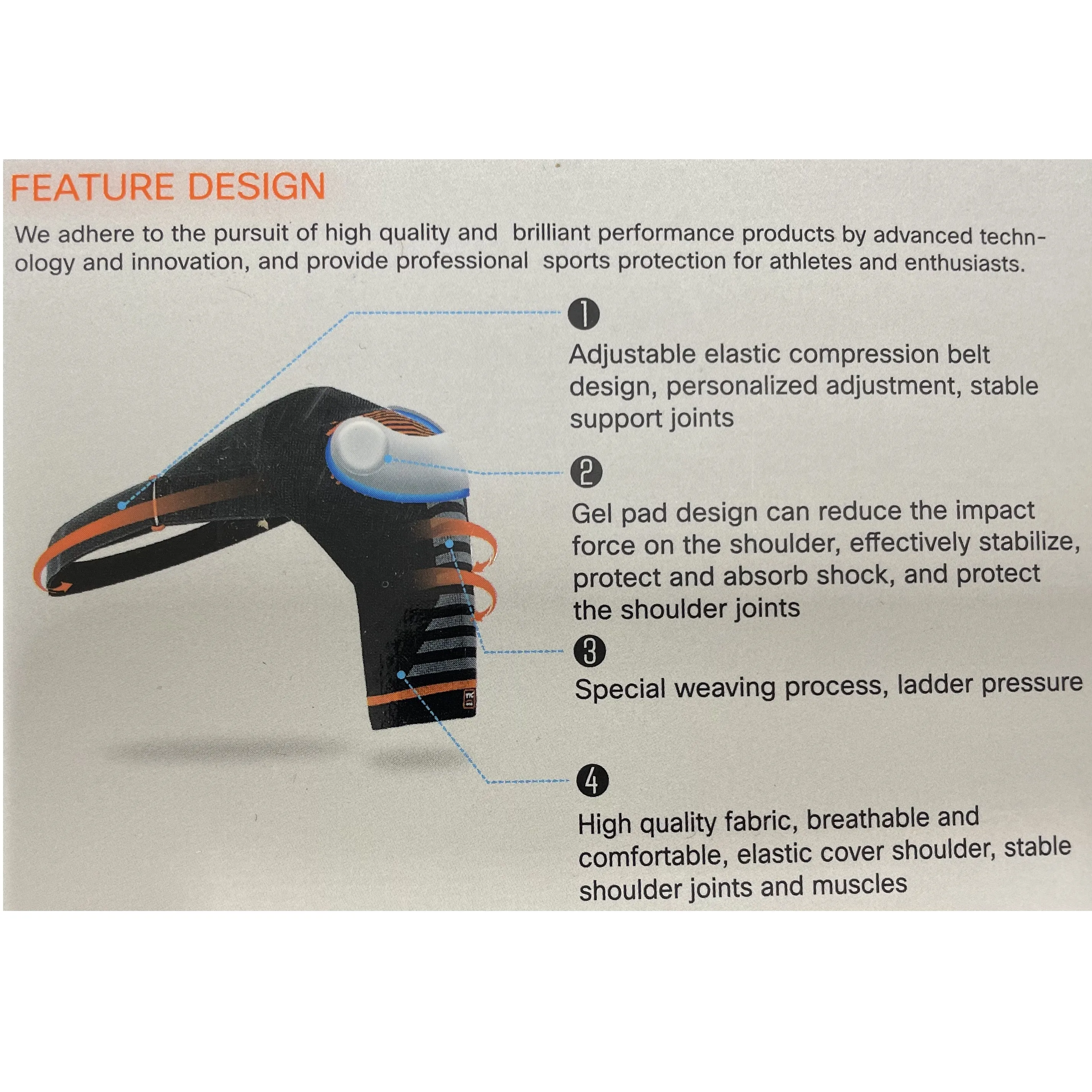 SHOULDER SUPPORT / 3D KNITTING / BREATHABLE / GEL PAD