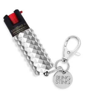 Silver Metallic Studded Pepper Spray