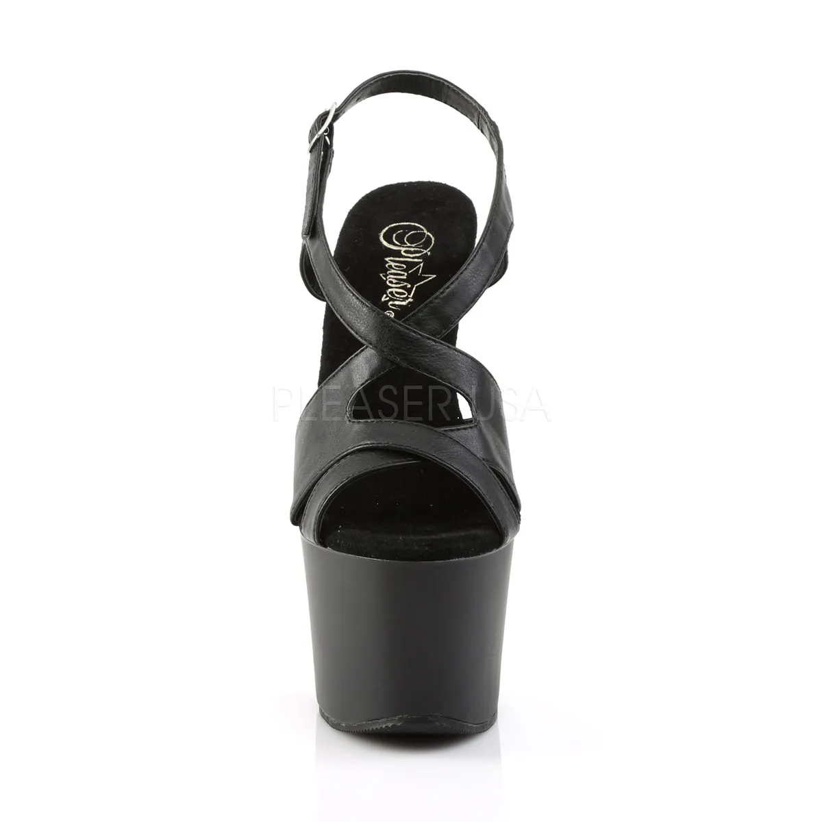SKY-330  Black Faux Leather/Black Matte
