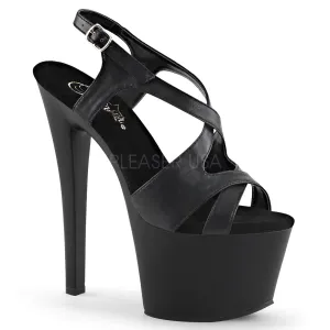 SKY-330  Black Faux Leather/Black Matte