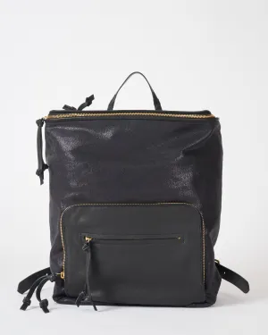 slick black backpack