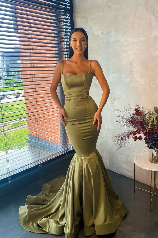Slim Mermaid Prom Party GownsCharming Spaghetti