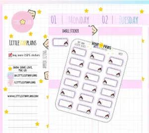 Small Functional Planner Sticker with Graphic Glitter | Mini