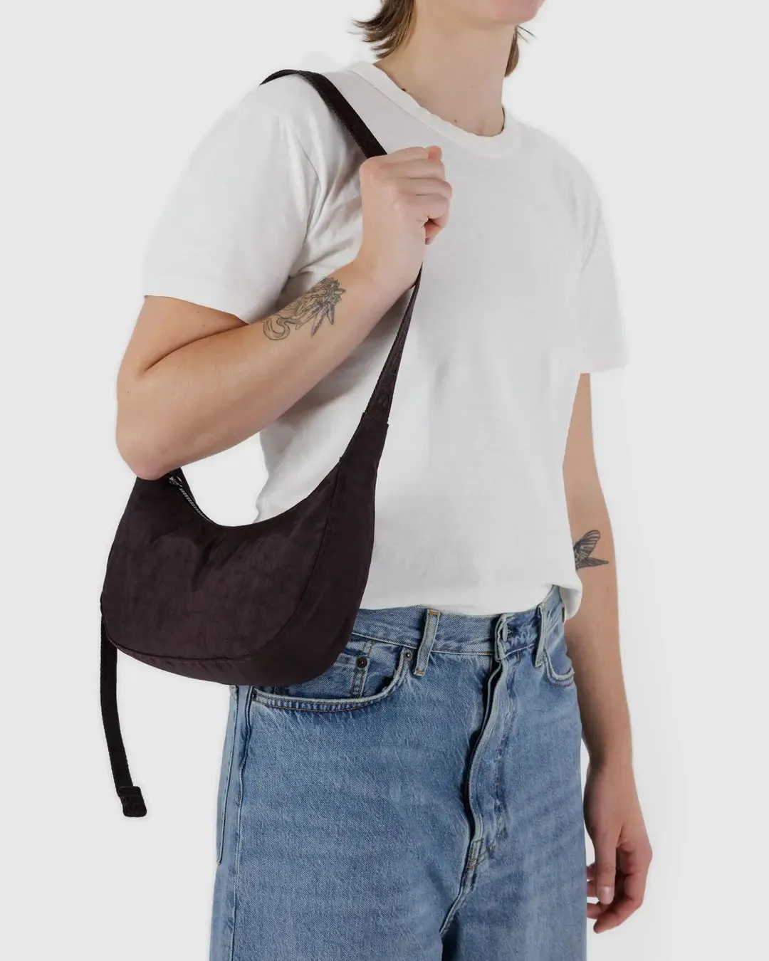 Small Nylon Crescent Bag CHOCOLATE PLUM | Baggu SS25